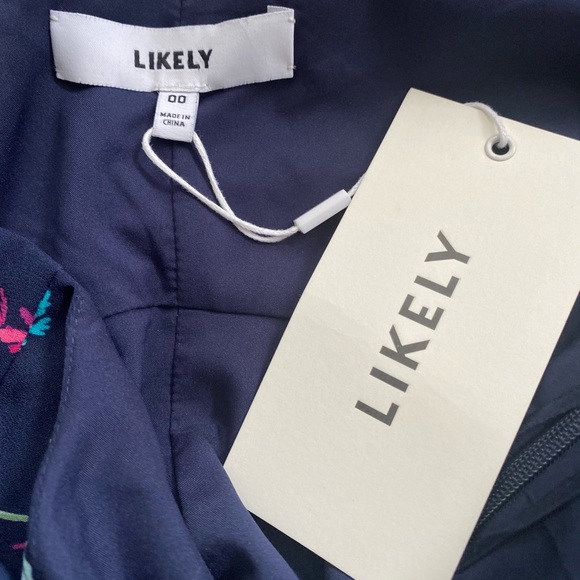 {Likely} Ophelia Floral Asymmetrical Ruffle Dress in Blue - Women's 00 - NWT - Picture 9 of 11